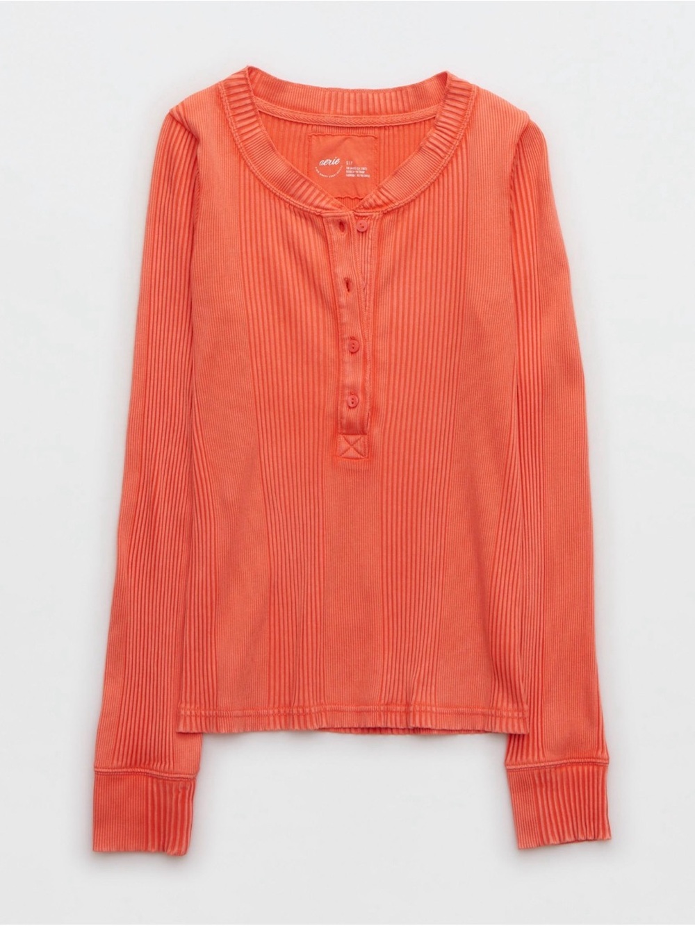 Aerie Road Trip Ribbed Henley Top